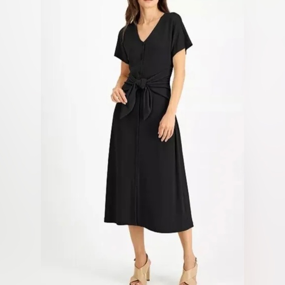knee length dresses for ladies Women's Solid V-Neck Tank Dress – Online Warehouse Sale main image 0